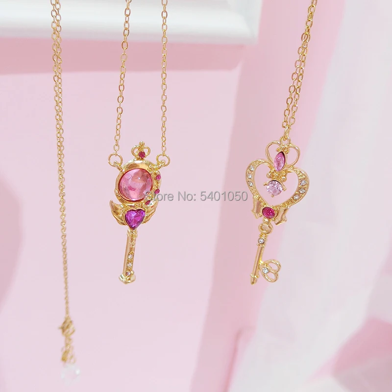 Ожерелье с кулоном в стиле аниме Луна влюбленная палочка кристалл косплей