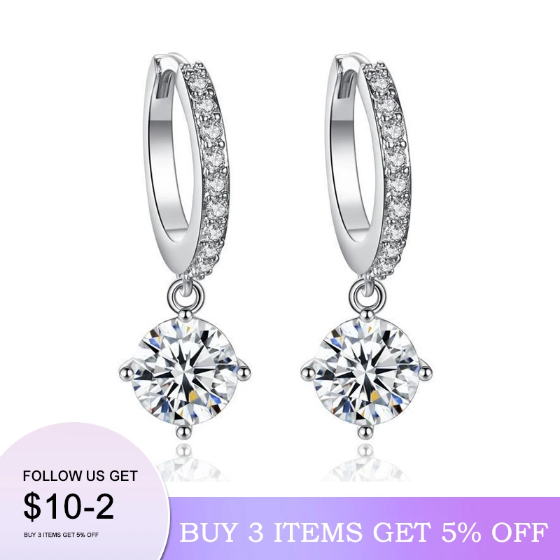 

Authentic 925 Sterling Earrings Silver Diamond is Small and Exquisite