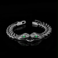 dnschic 10mm two snakes cuban bracelet hip hop bracelet silver rapper style for men women 78 inch hip hop jewelry fashion