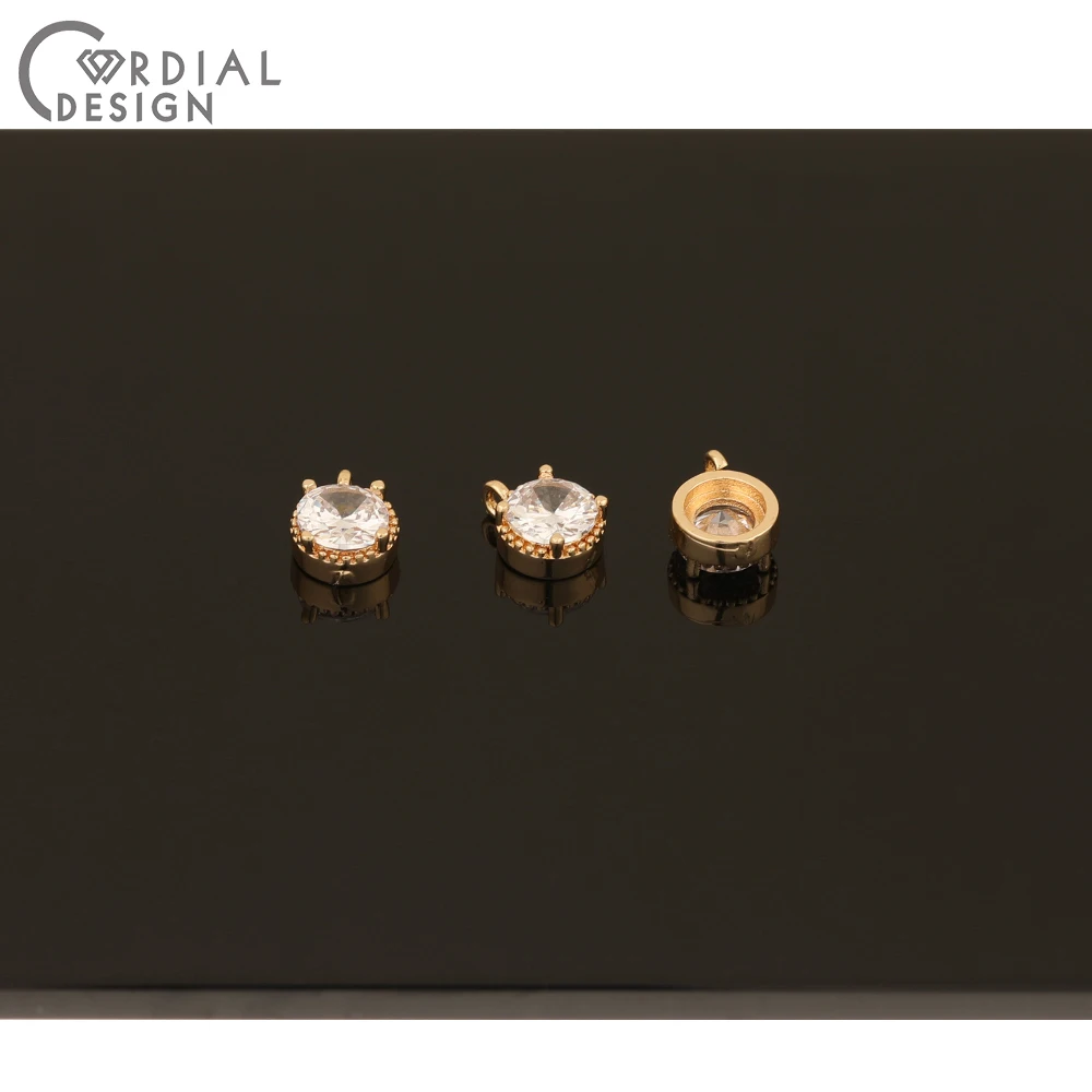 

Cordial Design 100Pcs 7*9MM Earrings Accessories/Hand Made/DIY Pendant/Round Shape/CZ Charms/Jewelry Findings & Components