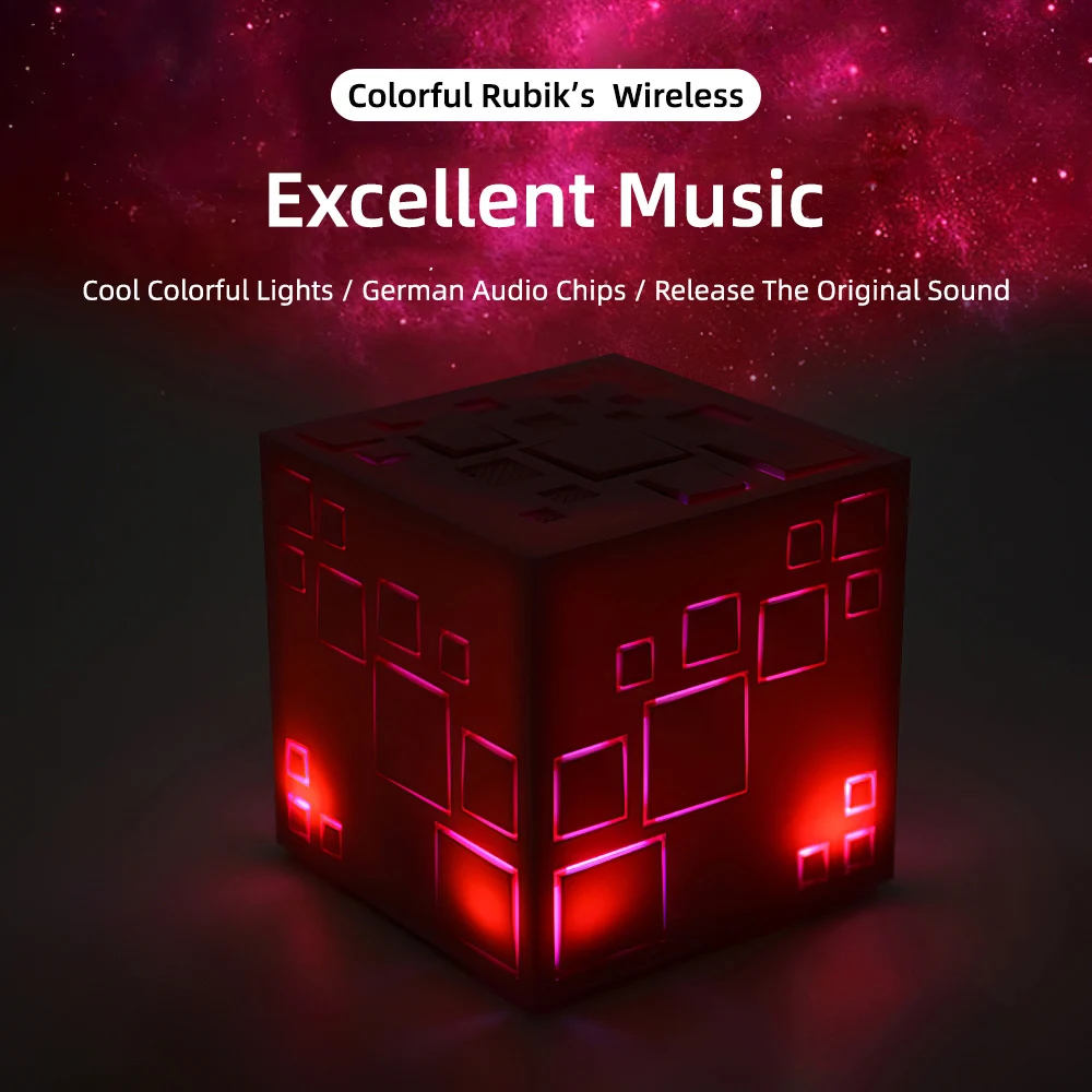Cube Bluetooth динамик светодиодный свет портативный наружный сабвуфер для Xiaomi