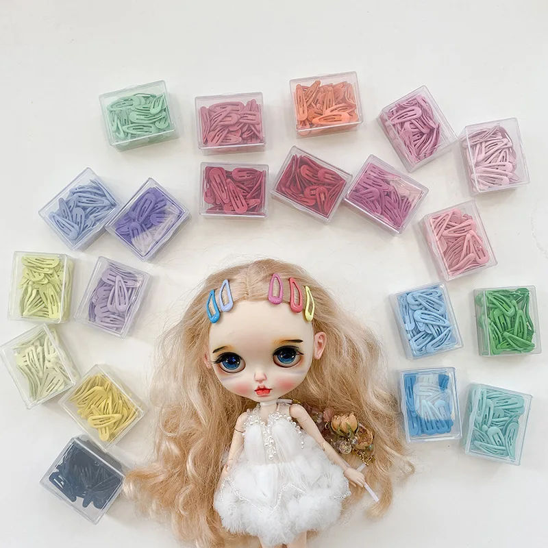 

New 3cm paint epoxy color bb clip candy color children's cute water drop clip doll hair accessories hairpin girl gift