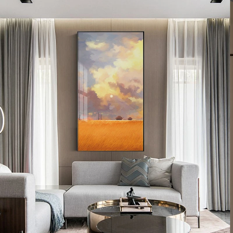 Абстрактный пейзаж небо облака холст живопись искусство на стену современные