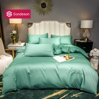 sondeson green solid 100 cotton bedding set printed 80s long staple cotton soft duvet cover flat sheet pillowcase bed linen