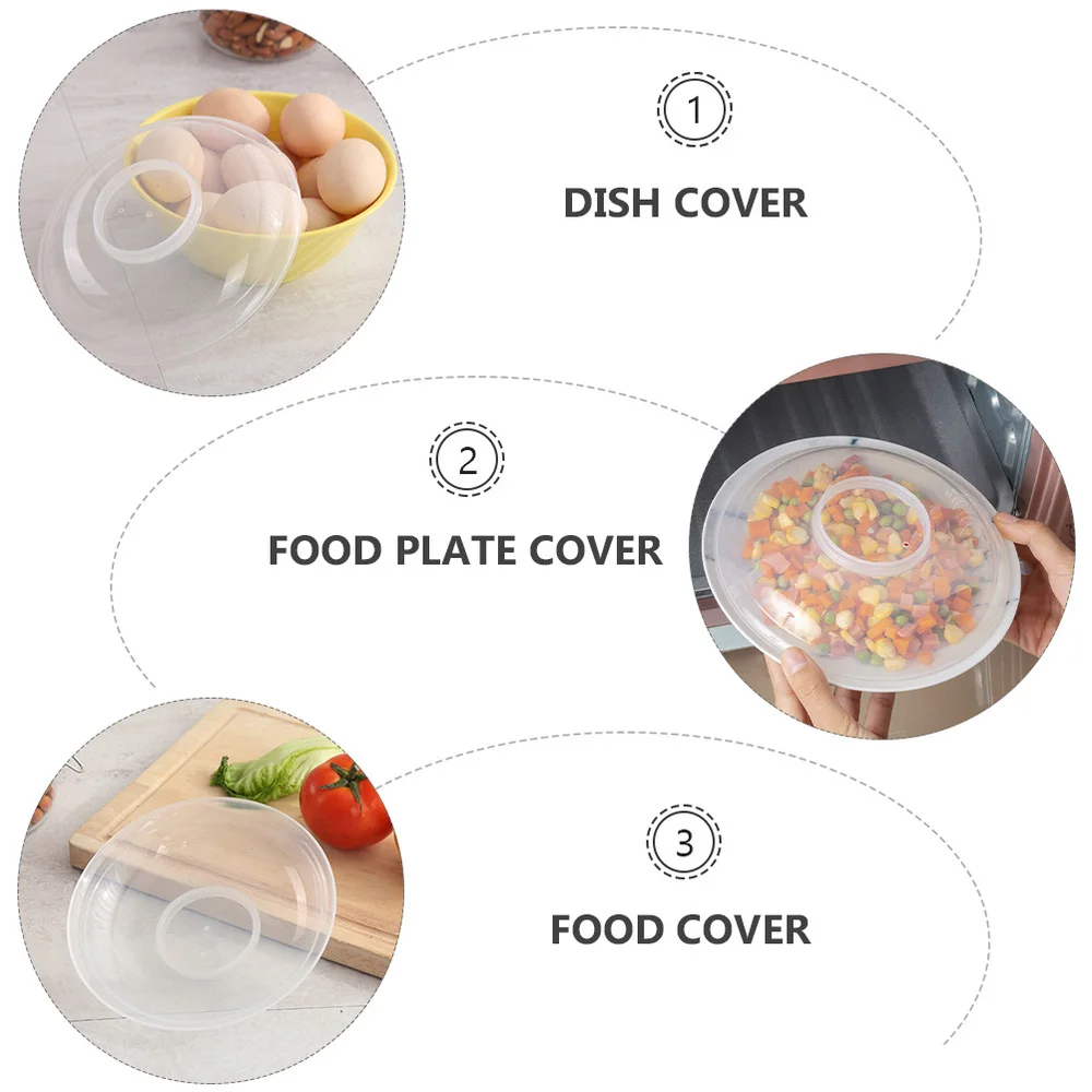 

6Pcs Microwave Splatter Covers Food Dish Covers Keep Food Fresh Covers (White)