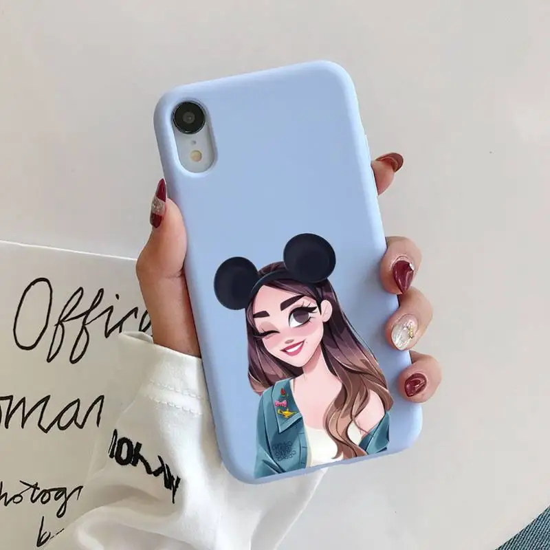 

cool girl Phone Case Liquid Silicone Phone Case for iPhone 11 Pro Max XR XS X Soft Candy Cover for iPhone 6 6S 7 8 Plus Cases