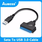 Кабель USB 3,0 SATA 3, адаптер Sata к USB 3,0 до 6 Гбитс, поддержка внешнего SSD HDD жесткого диска 2,5 дюйма, 22-контактный кабель Sata III