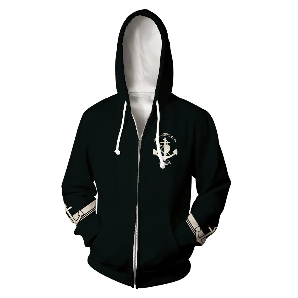 

Hololive Houshou Marine Cosplay Zip Up Hoodie 3D Printed Hooded Sweatshirt Casual Jacket Coat Costume