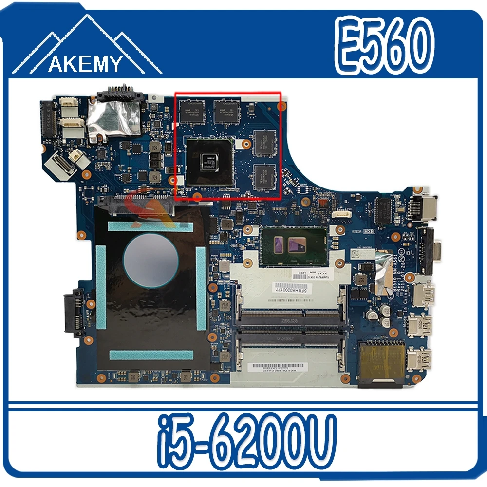 

Laptop motherboard For LENOVO Thinkpad E560 i5-6200U Mainboard NM-A561 01AW109 SR2EY 216-0868000 DDR3