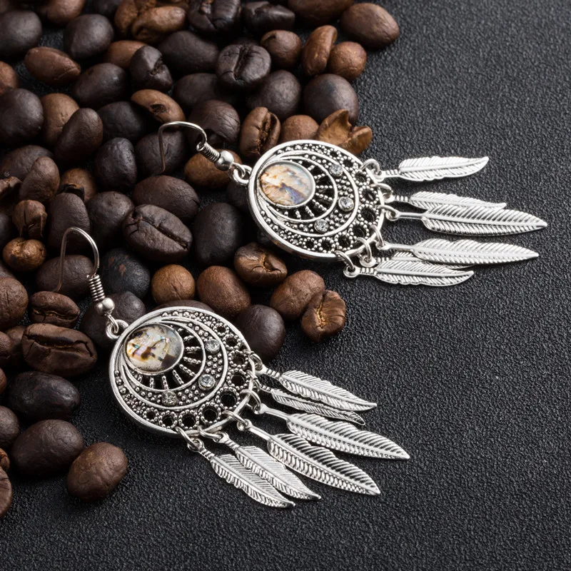 Женские винтажные этнические висячие серьги со стразами Boho модные ювелирные