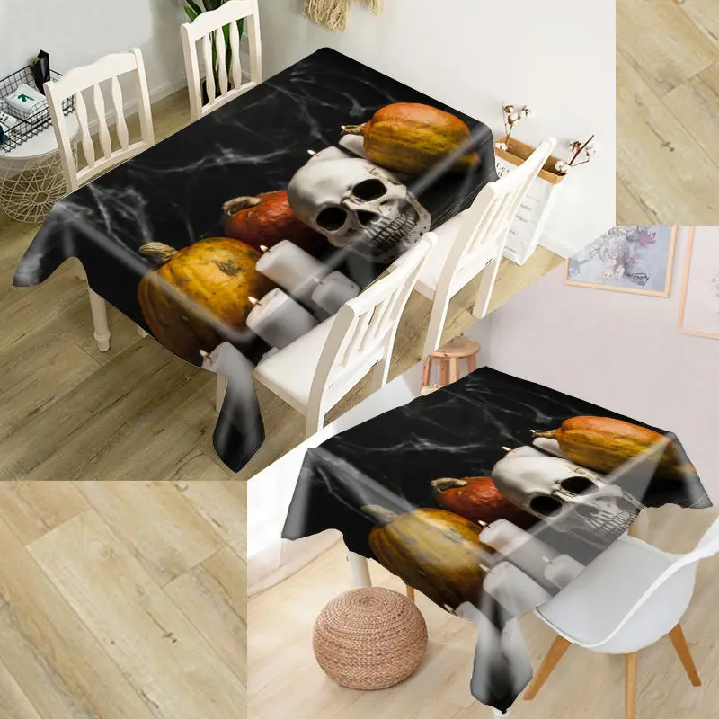 

Halloween Tablecloth Decor Waterproof Fabric Square/Rectangular Tablecloth For Wedding Table Cloth TV Desk Camping Table Cover