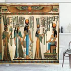 Ретро-занавеска для душа с принтом египетской пирамиды, Фараона, водонепроницаемые декоративные занавески для ванной комнаты, Набор тканевых занавесок с крючком, экраны для ванной