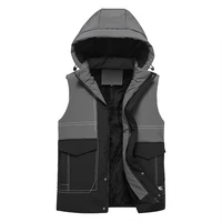 new down cotton mens 2022 autumn winter korean youth student thickened detachable hooded vest casual coat man large size