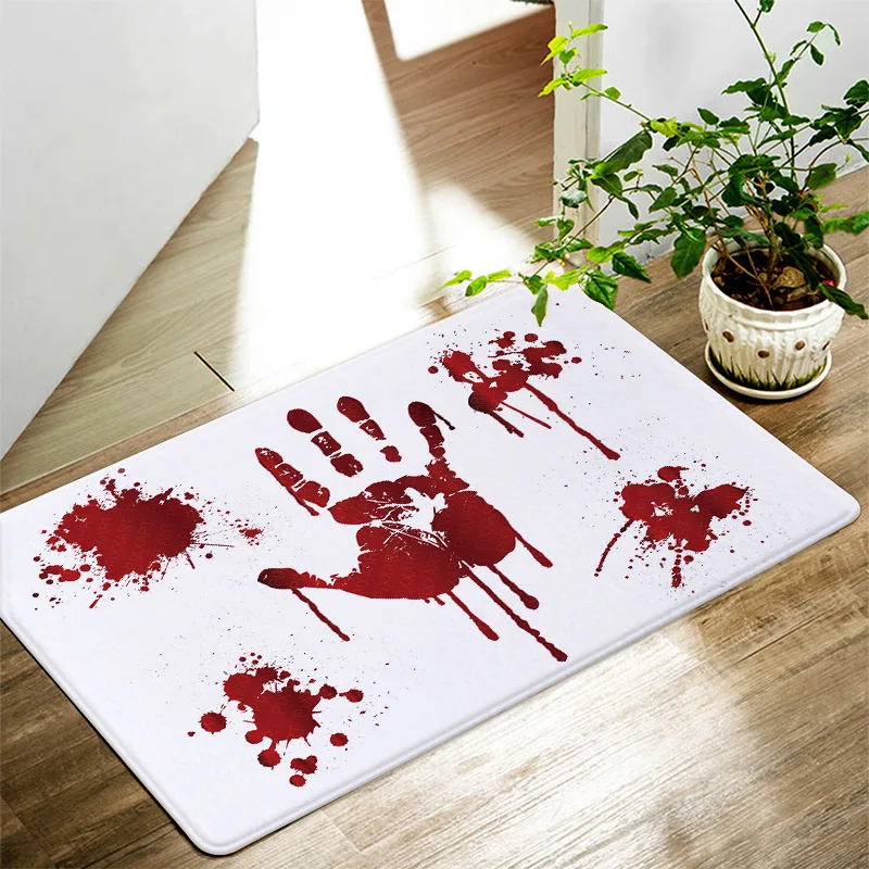 Creative new bathroom anti-slip mat blood handprint door footprint kitchen bedroom creative floor print dustproof | Дом и сад