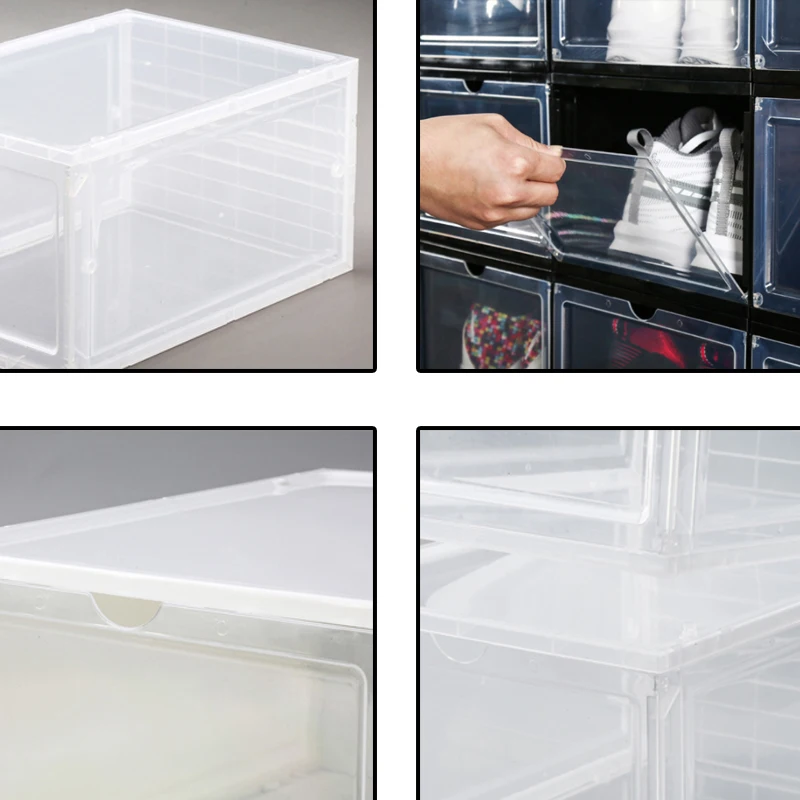 

Transparent High Quality Fold Plastic Shoes Case Thickened Drawer Case Plastic Shoe Boxes Stackable Box Shoe Organizer Shoebox