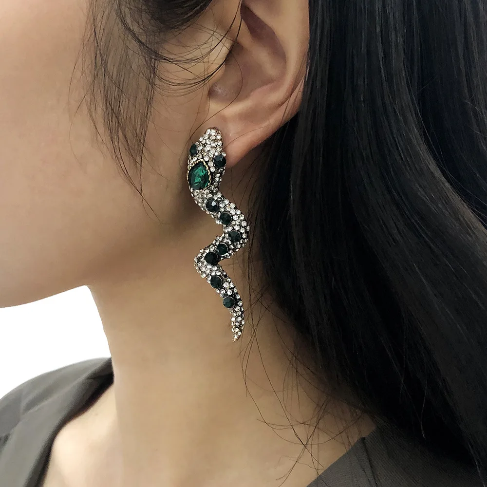 

2021Exaggerated popular Retro High Snake Earrings Street show Chaoren Earrings Fine jewelry