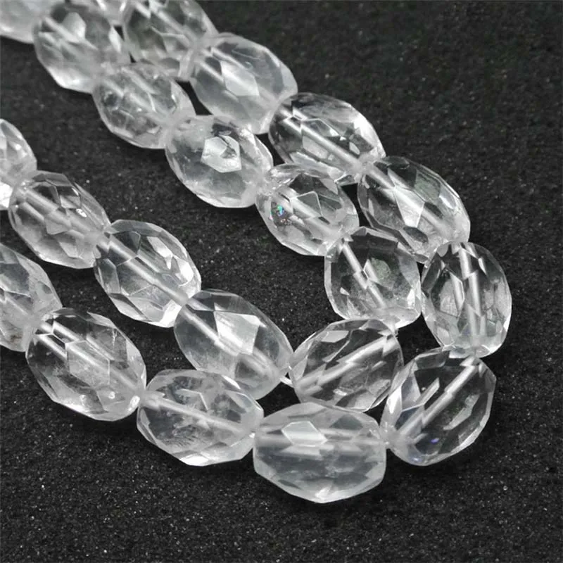 

8-13mm Natural Faceted crystal irregular oval Stone Beads For DIY necklace bracelet jewelry making 15 "free delivery