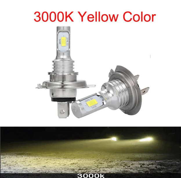 

2 шт. H7 H4 светодиодные автомобильные лампы H11 H8 H9 9005 HB3 9006 HB4 H1 H3 6500K белые супер яркие автомобильные фары фары 4300K противотуманные фары