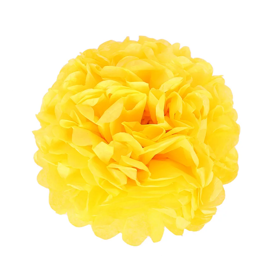 yellow 1 шт. Свадебные украшения Аксессуары для мероприятий помпоны из бумаги салфеток мяч день Рождения Вечеринка ребенок душ аксессуары - Цвет: yellow