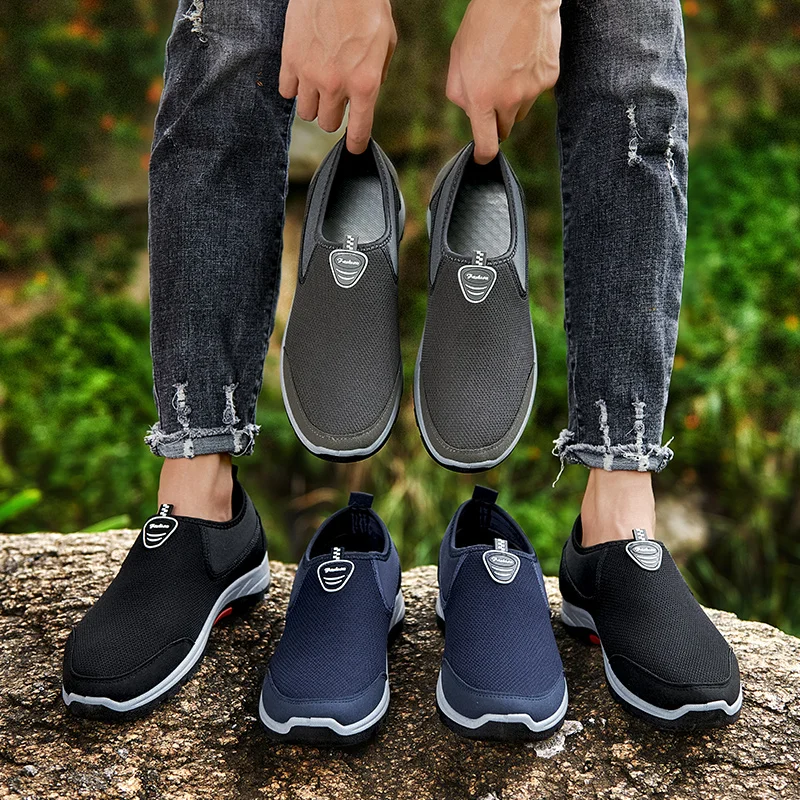 

Summer Men Shoes Lightweight Male Sneakers Outdoor Fashion Hiking Shoes Breathable Slip on Mens Trainers Zapatillas Hombre