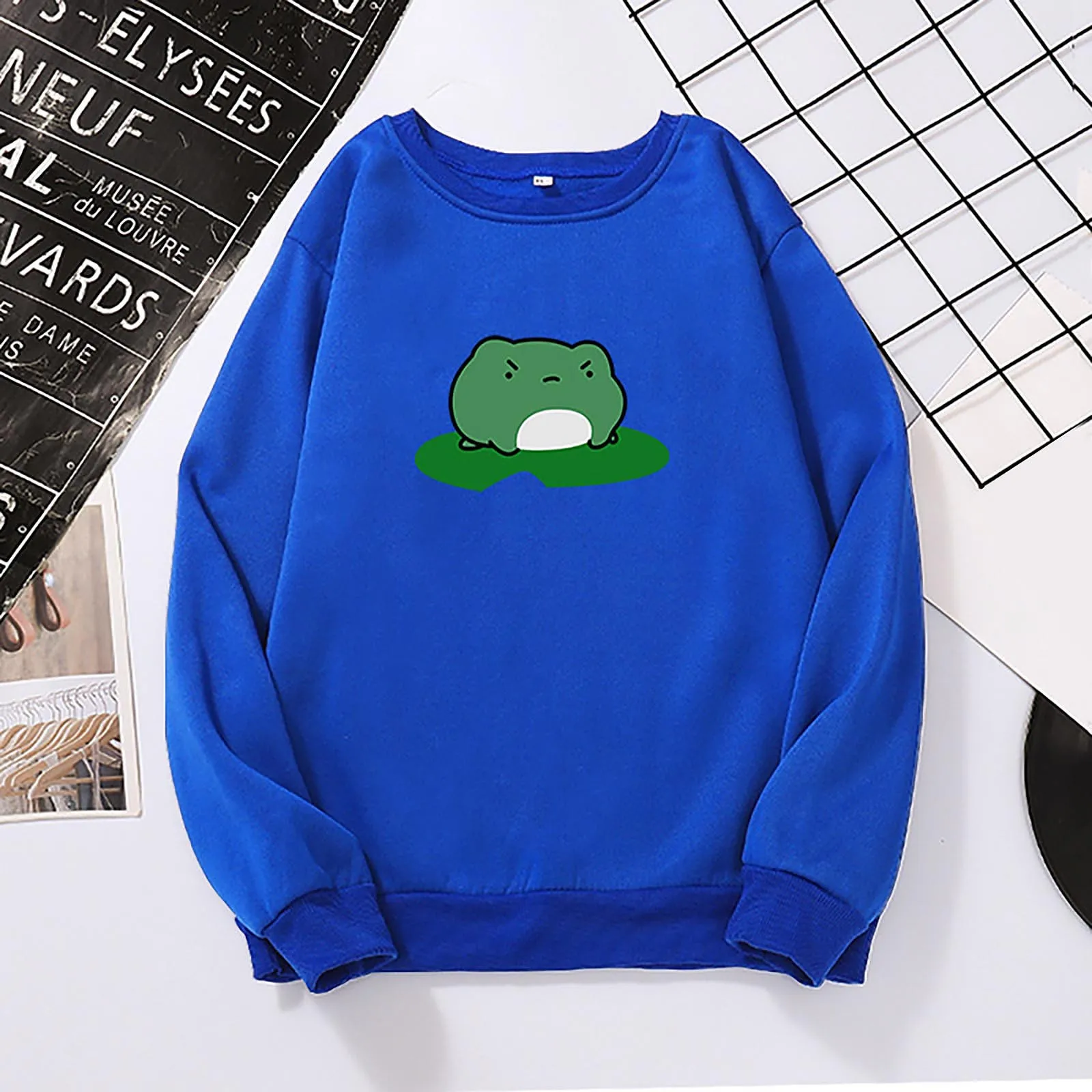 Hoodies Sporty Cartoon Frog Print Warm Sweatshirt Woman With Hood Punk Kpop Women'S Clothing Loose Fleece Hoodie Women @@