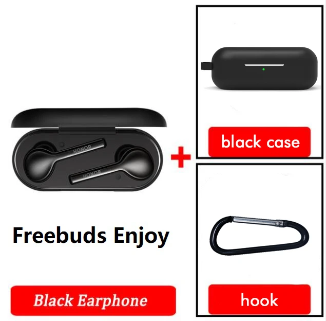 E blk n black case Huawei FreeBuds Наслаждайтесь freebuds Lite TWS huawei Bluetooth беспроводные наушники 12 часов воспроизведения водонепроницаемый контроль крана - Цвет: E blk n black case