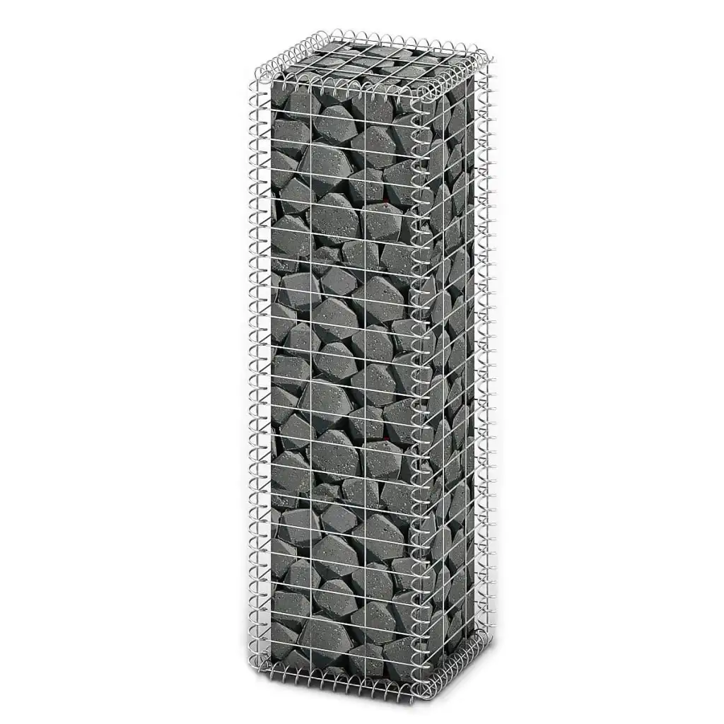 

Gabion Basket with Lids Galvanized Wire 39.4"x11.8"x11.8"