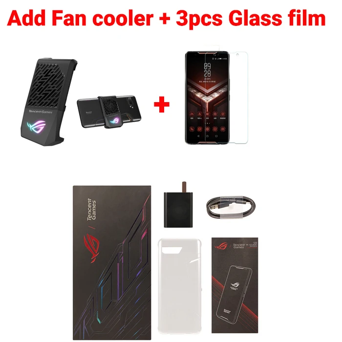 cooler N 3pcs film Global Firmwar Asus ROG Phone 2 8 Гб 128 ГБ игровой телефон ROG Phone II ZS660KL 6,59 дюймов 8 Гб 128 ГБ Snapdragon 855+ 6000 мАч мобильный телефон - Цвет: cooler N 3pcs film