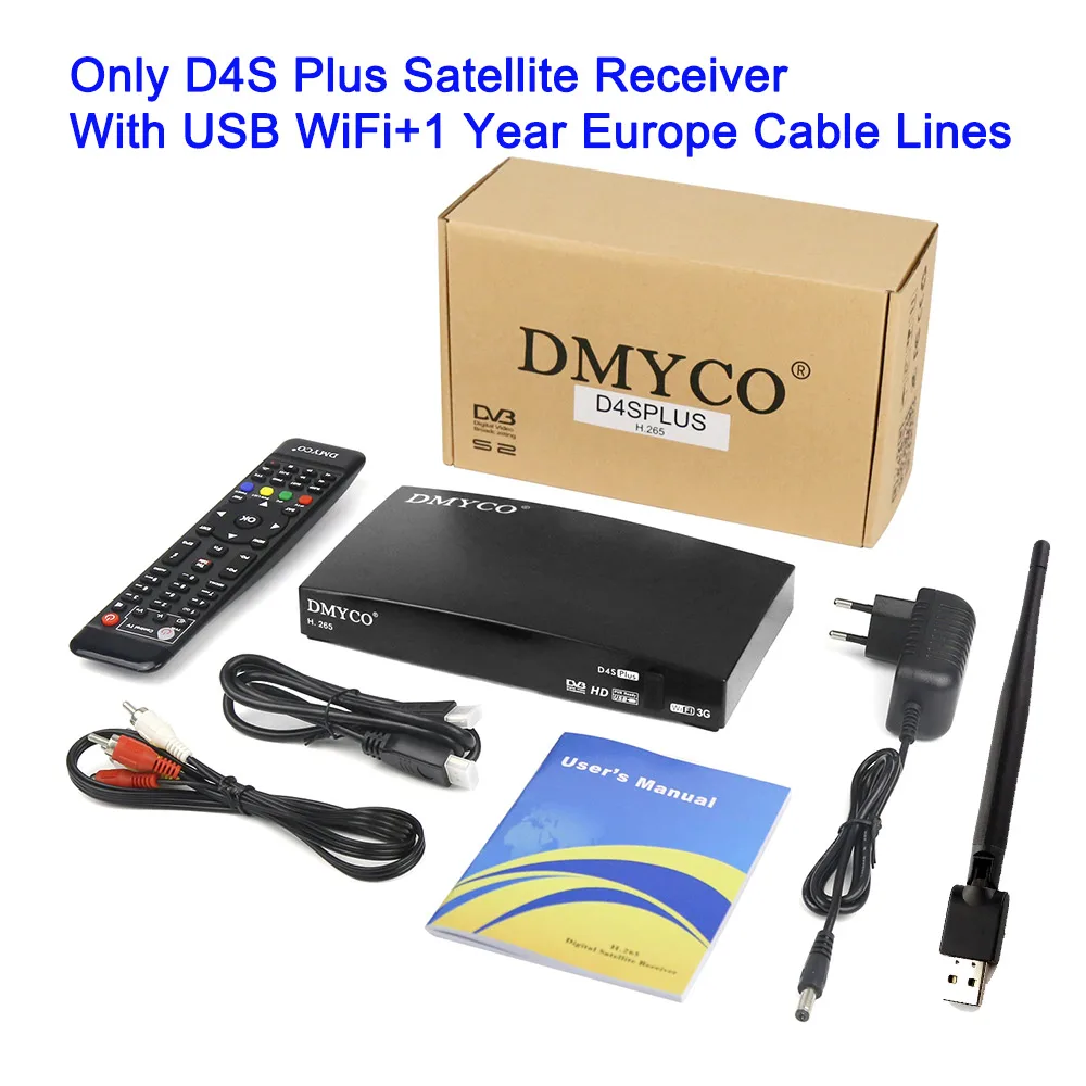 As the picture shows DMYCO D4S плюс DVB-S2 цифровой спутниковый ресивер WEBTV Biss ключ 2x USB слот USB Wifi 3g Youporn NEWCAMD PK Openbox V8S - Цвет: As the picture shows