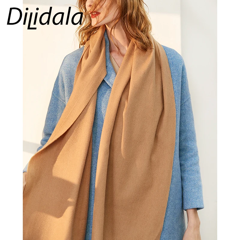 Dilidala кашемировый женский шарф зимний теплый Одноцветный для женщин высокое