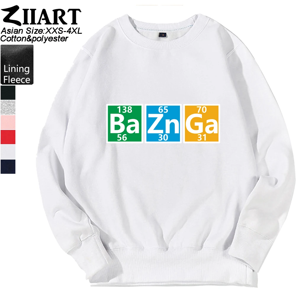 TBBT Flash Bazinga Мужской свитшот с круглым вырезом периодические элементы стола наука