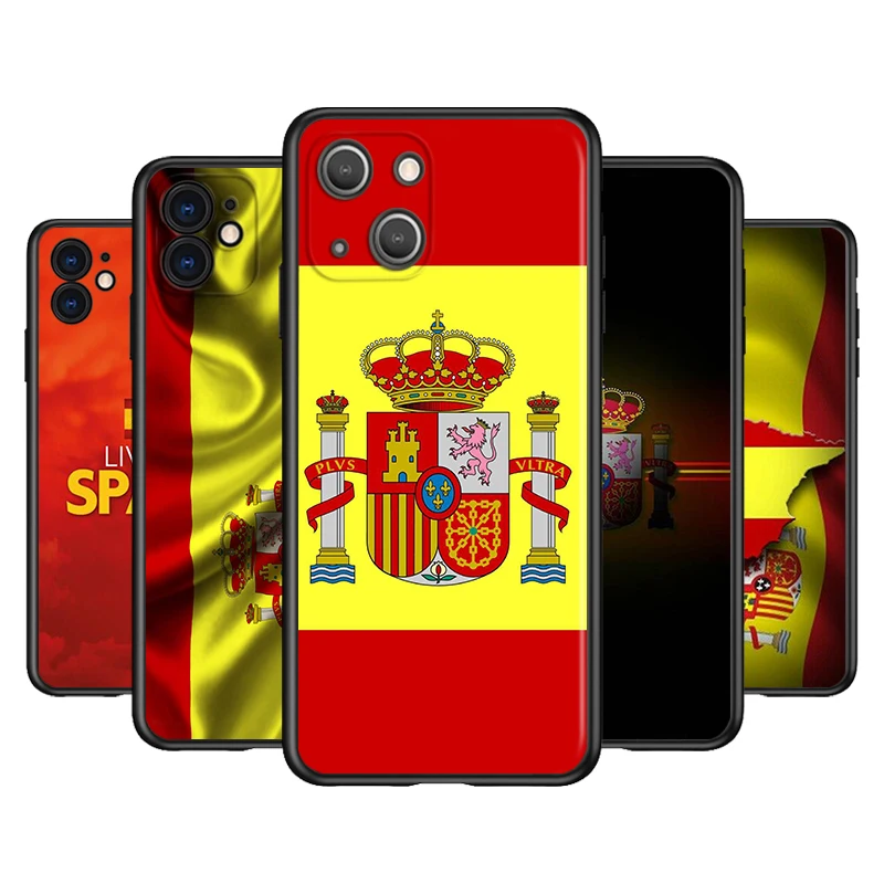 

Spain Spanish Flag Silicone Cover For Apple IPhone 13 12 Mini 11 Pro XS MAX XR X 8 7 6S 6 Plus 5S SE Phone Case