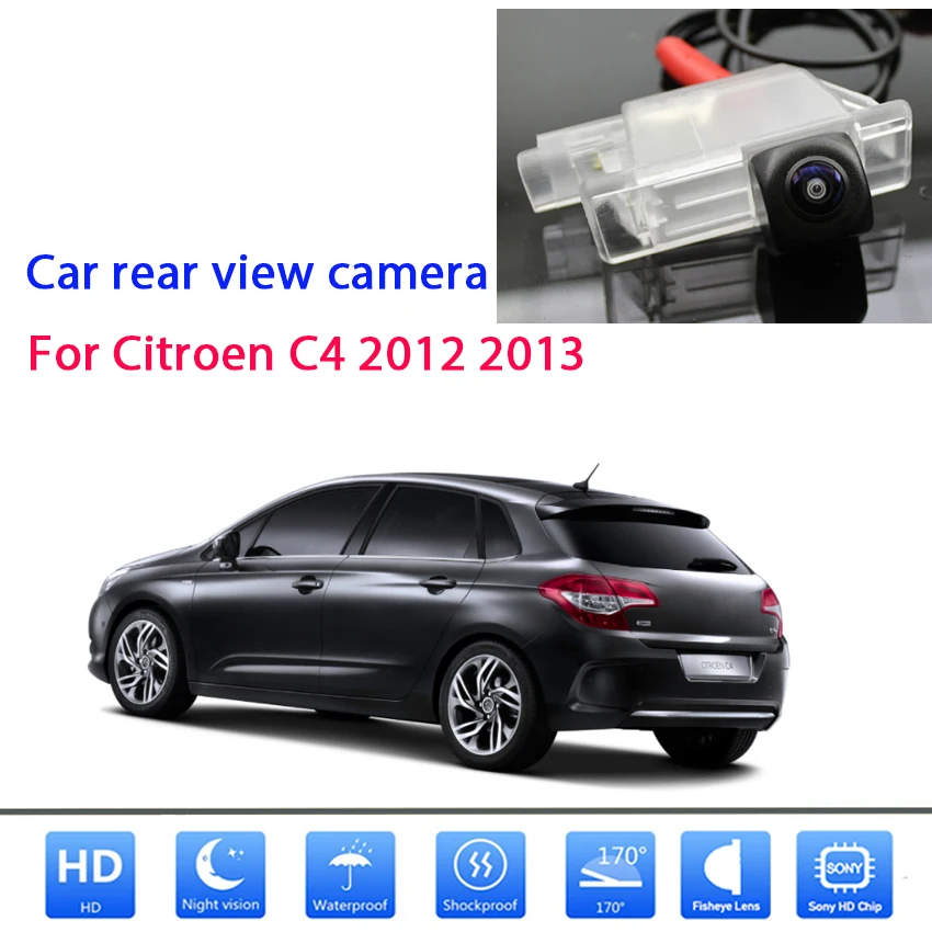 Rear View Camera For Citroen C4 2012 2013 Night Vision CCD Reverse license plate Camera Waterproof high quality RCA