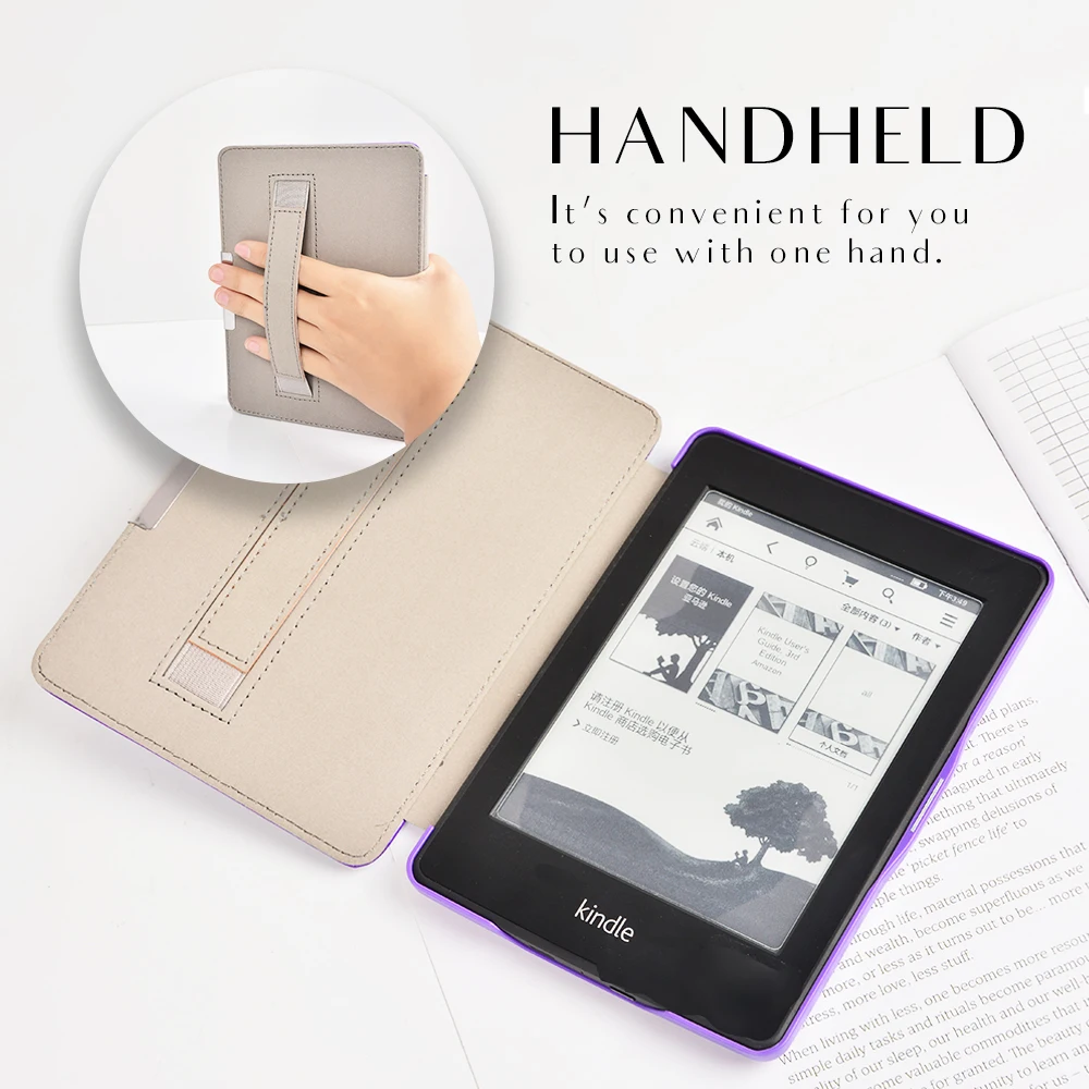 Магнитный смарт-чехол для amazon kindle paperwhite 3/2/1 2012 2013 версии Искусственная кожа принципиально ручной держатель чехол+ подарок