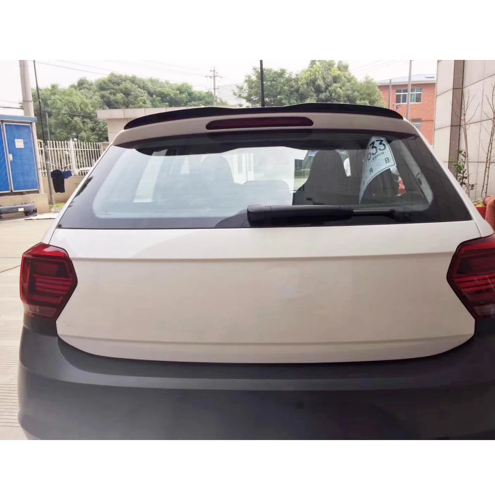 Задний спойлер на крышу багажника для Volkswagen VW POLO Standard 2019 2020 глянцевый черный из