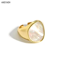 andywen 2020 925 sterling silver gold chain adjustable ring women fashion luxury jewelry fashion fine jewels resizable rings