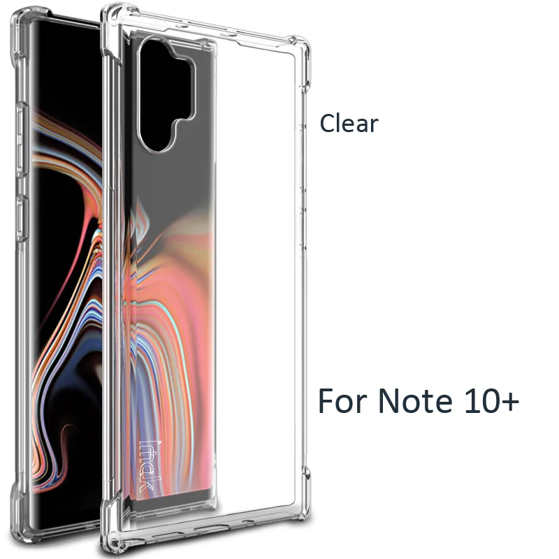 Clear Чехол IMAK Airbag ДЛЯ samsung Galaxy Note 10 Plus, мягкий ТПУ Силиконовые прозрачные чехлы - Цвет: Clear