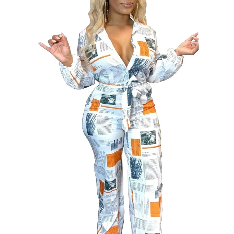 Long-Sleeved Sexy Jumpsuit African Women