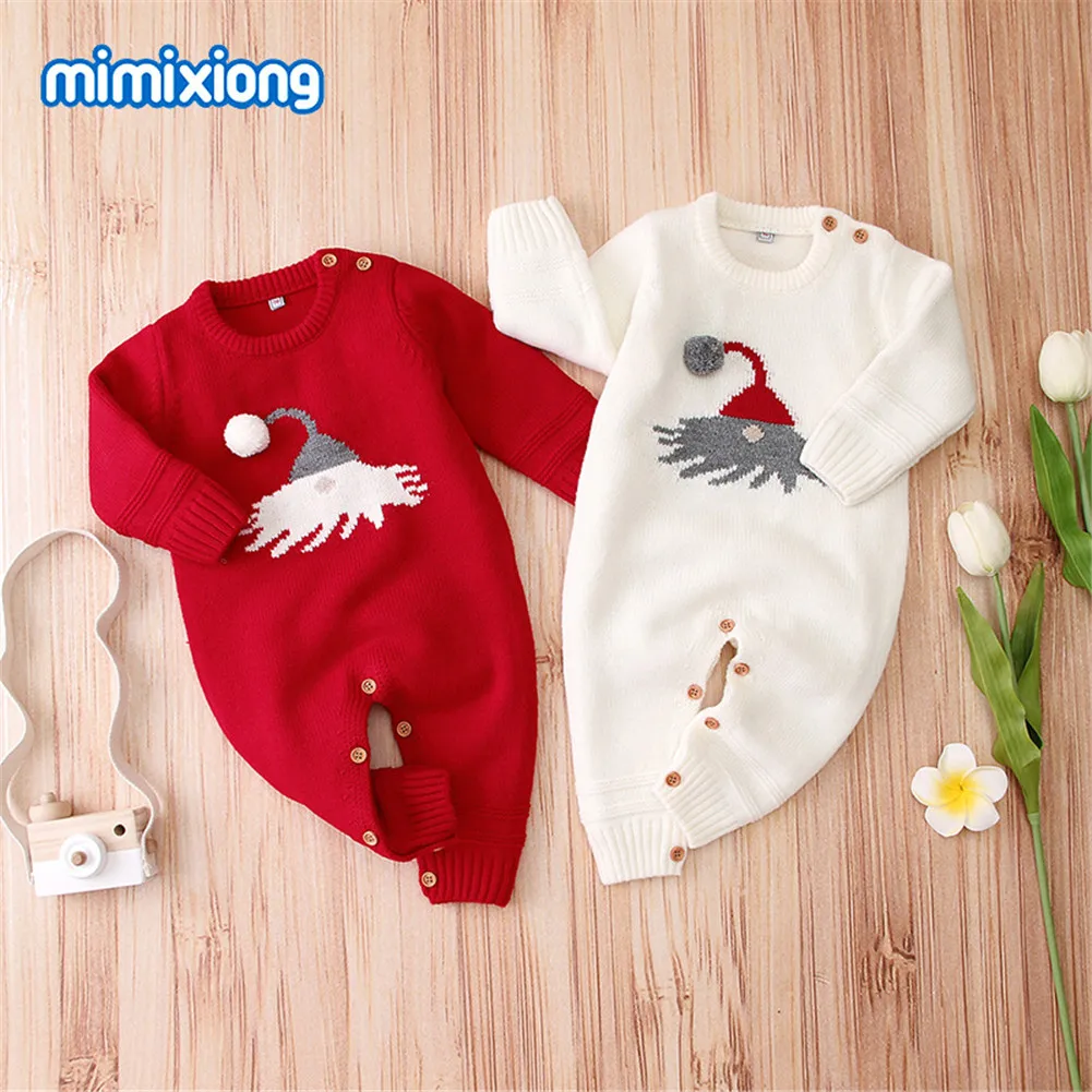 Детский Рождественский комбинезон с принтом оленей и длинными рукавами | Мать