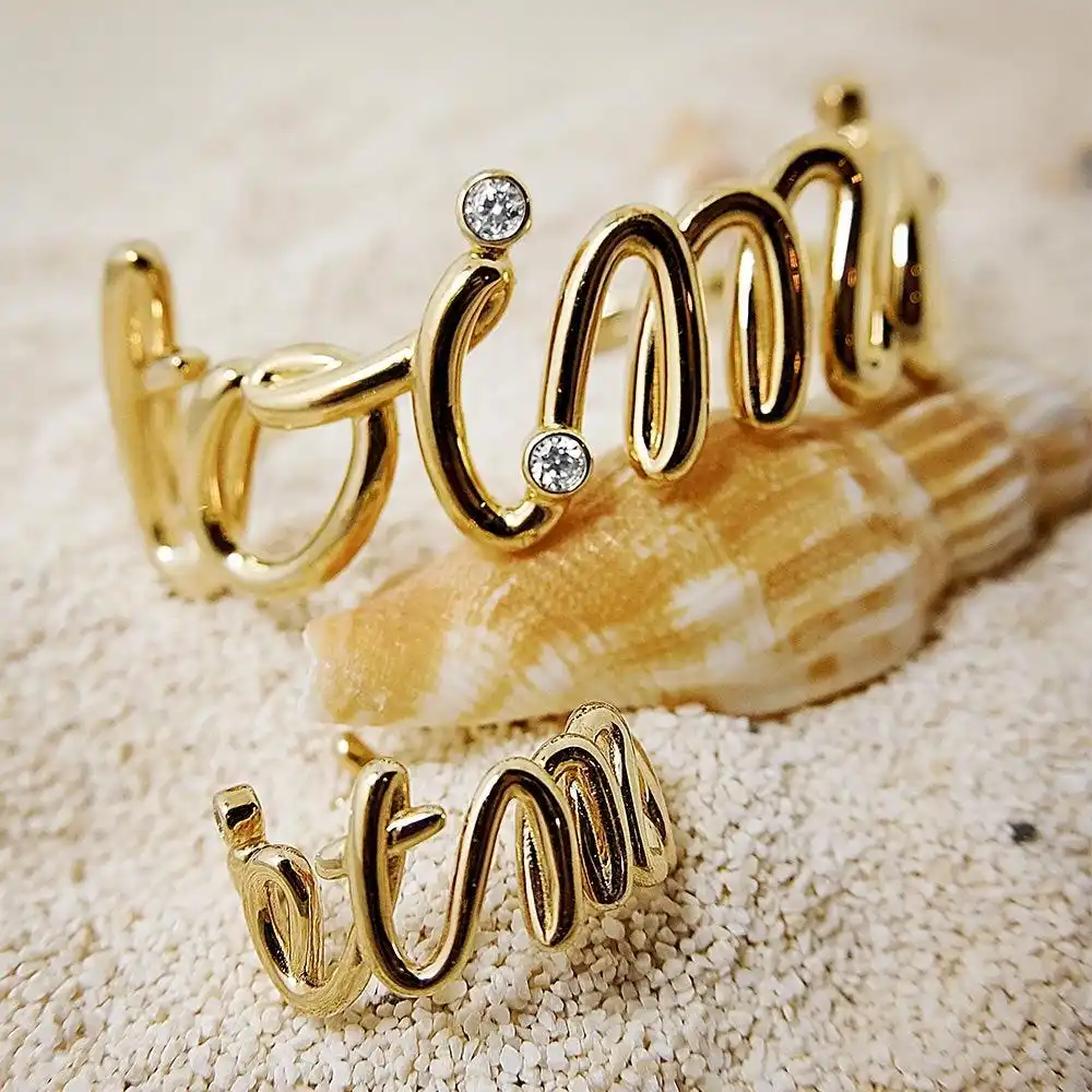 

1: 1 Copy Of High-quality Fashion Accessories, Yellow Toi Et Moi Personality Split Cuffs Jewelry Gift (with Logo)