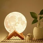 Светильник в виде 3d-луны, светодиодный ночник, креативный сенсорный переключатель, лунный светильник для спальни, украшение, подарок на день рождения, 3d-принт, светодиодный светильник в виде Луны