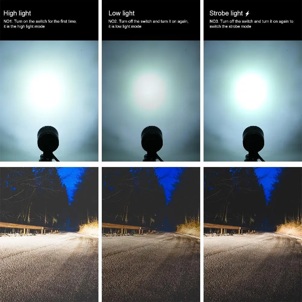 1 пара светодиодный мотоциклы головной светильник белый супер яркий 6 рабочий