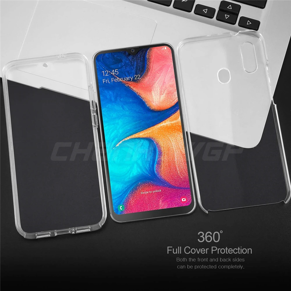 Прозрачный двойной силиконовый чехол для Samsung Galaxy A20E A20 Core A70 A50 A30 A40 A60 полное