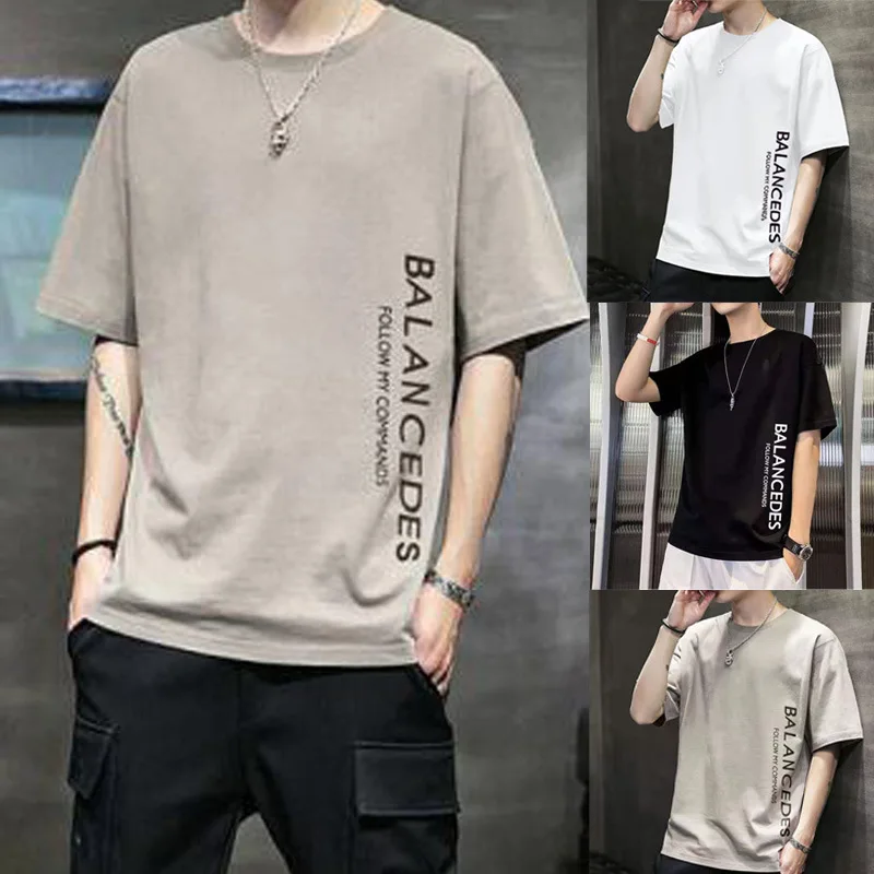 

2021 summer new T-shirt short-sleeved ins tide brand men's wear Korean fashion Joker clothes students short-sleeved T-shirts