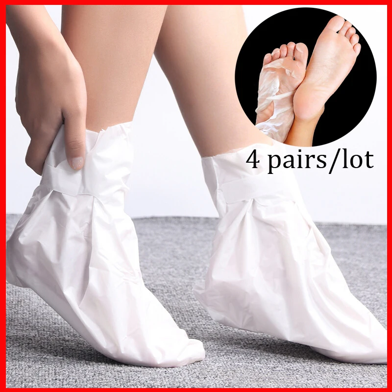 Носки отшелушивающие для педикюра 4 пары носки ног маска-пилинг удаления