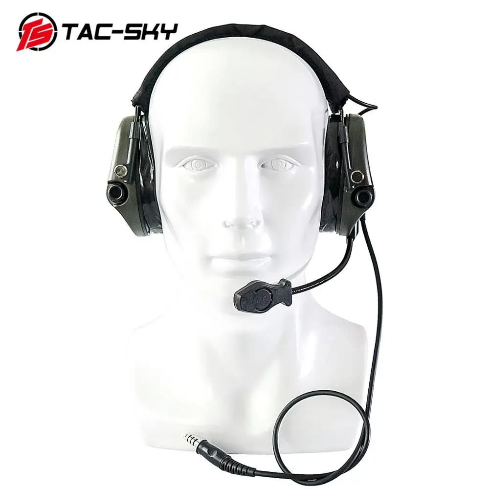 TAC-SKY чай Hi-Threat Tier 1 силиконовые наушники издание Открытый страйкбол военный шумоподавление пикап тактическая гарнитура-FG
