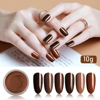 fine 6 boxset brown tan khaki flaxen chestnut coffee color series dip powder nail kit dipping powder set as nail gel effect