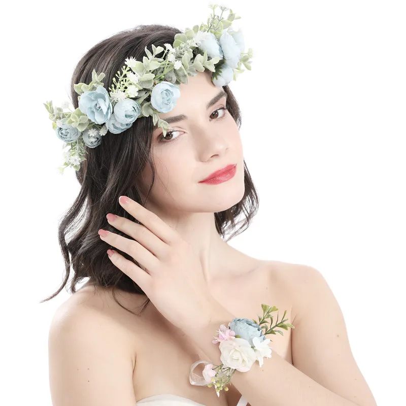 Женский цветочный венок из камелии свадебный аксессуар для волос 2020 праздничный