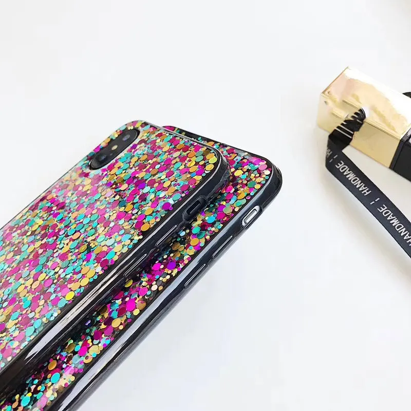 LLZ.COQUE Блестящий блестящий чехол с блестками для Iphone 11 Pro Max X XR XS MAX кристаллами 8 7 Plus