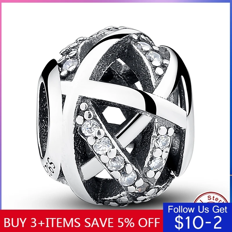 CodeMonkey 100% реальные 925 пробы серебро обмотки Полые бусины подходят оригинальный